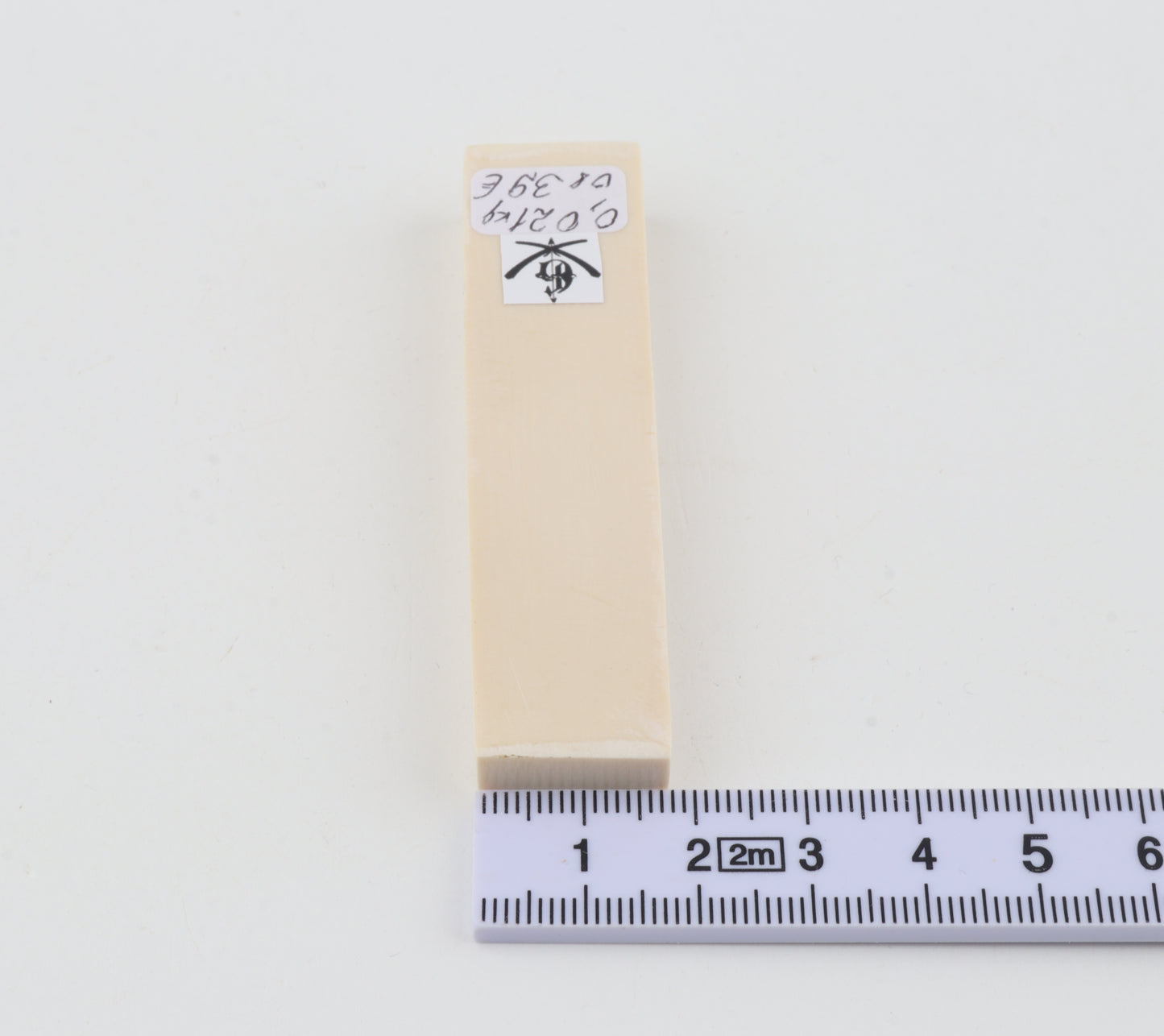 White mammoth ivory segment