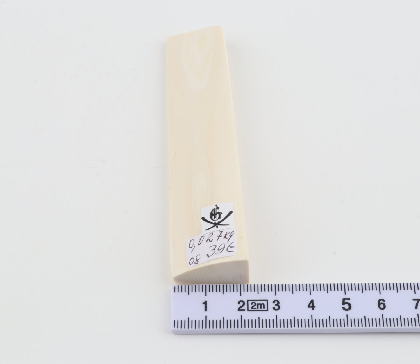 White mammoth ivory segment