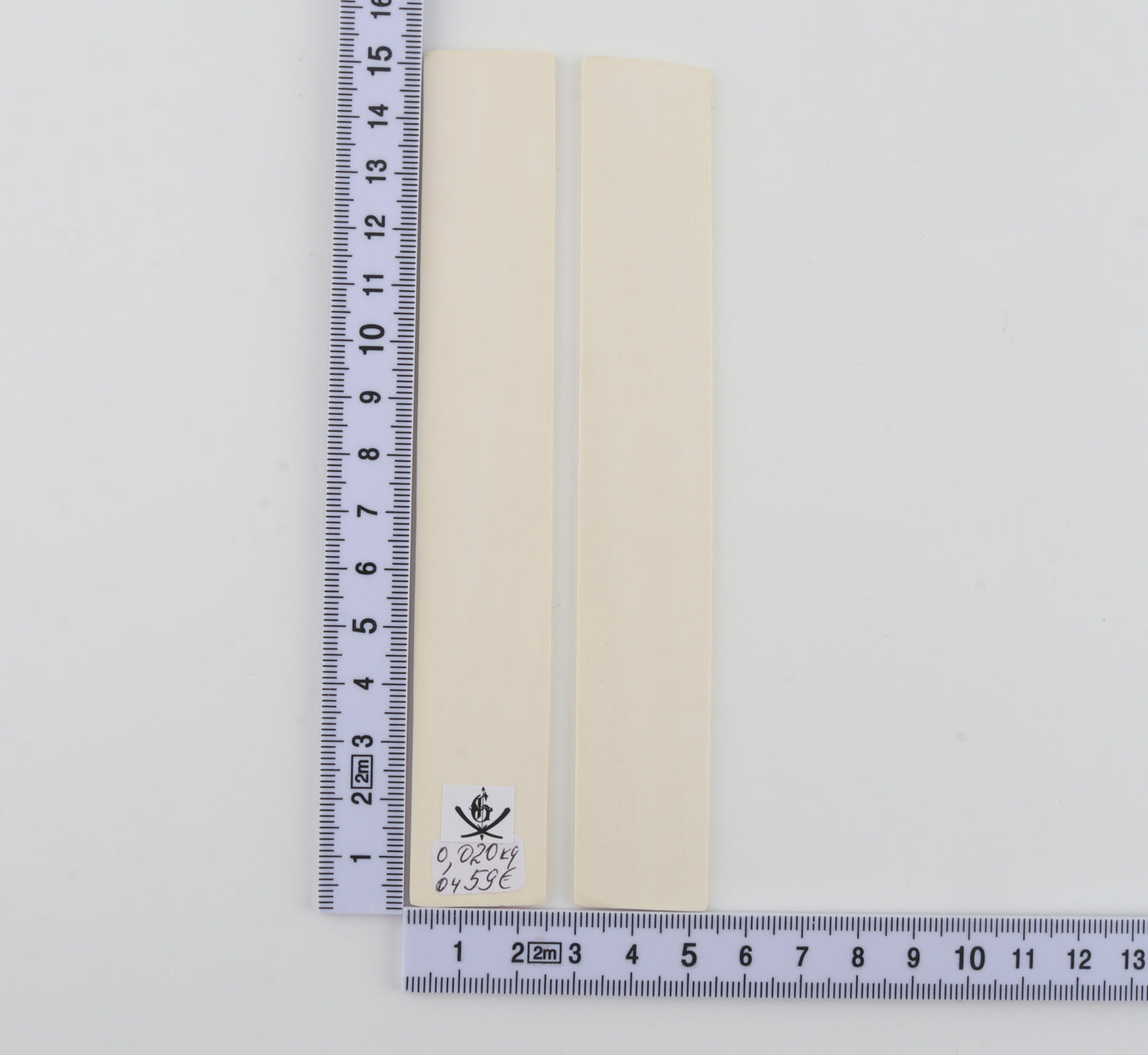 White mammoth ivory handles