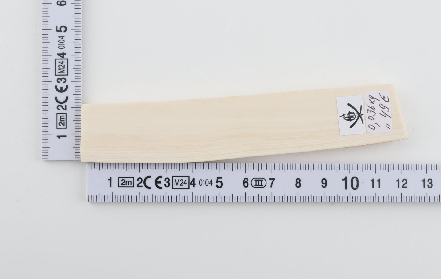 White mammoth ivory segment