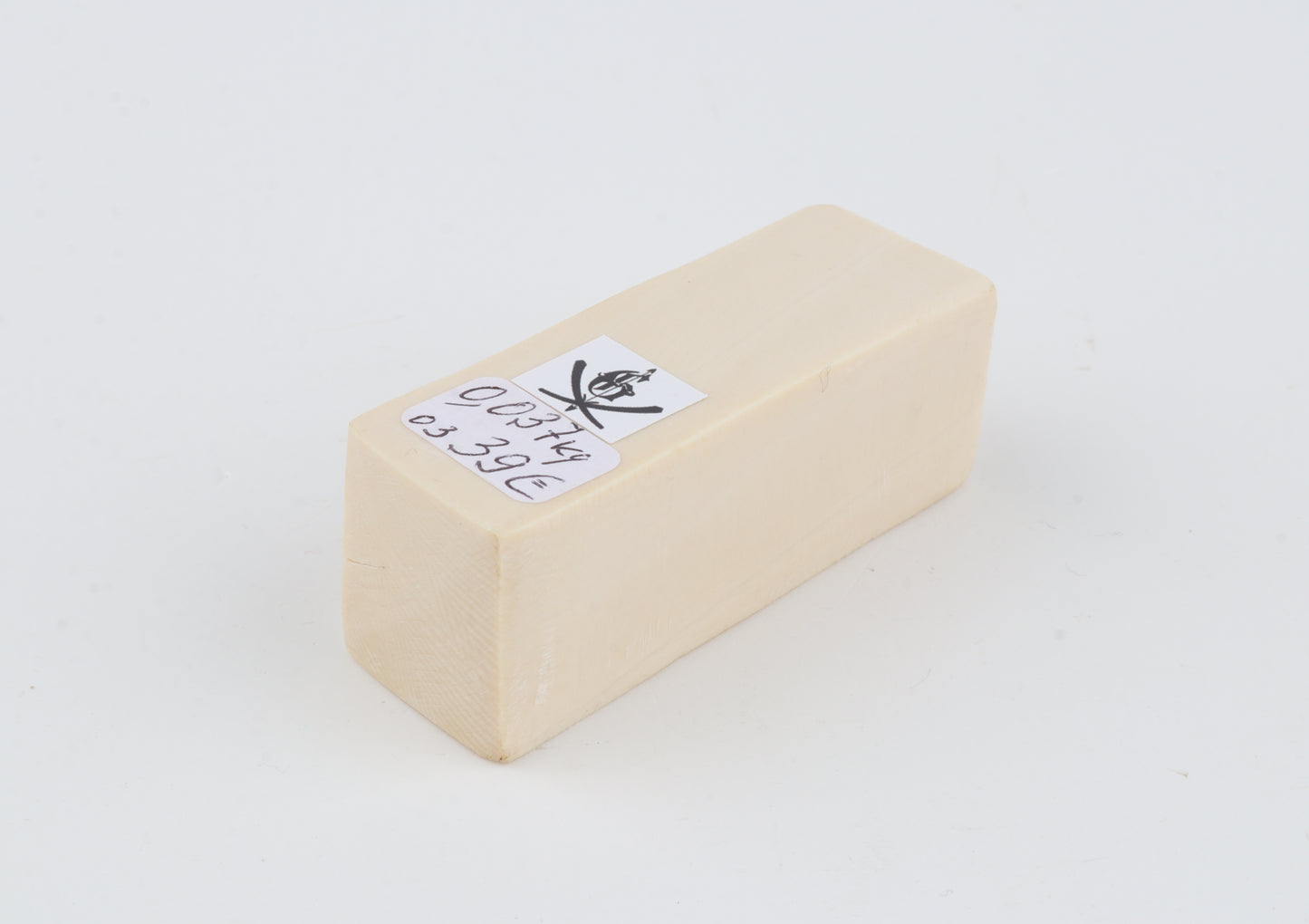 White mammoth ivory segment