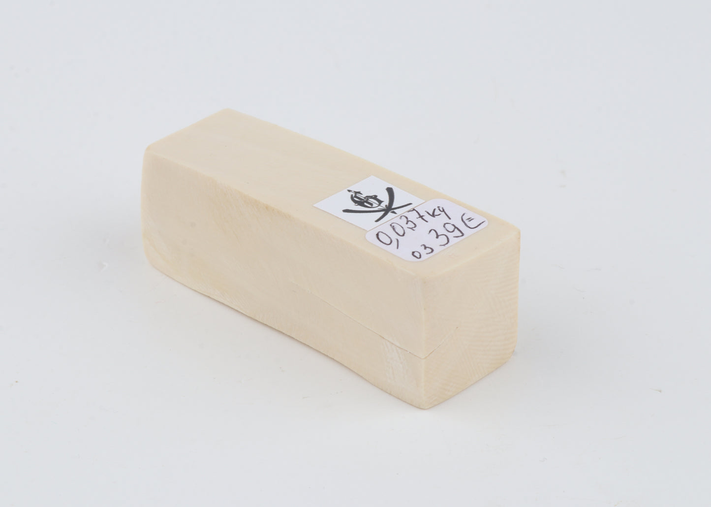 White mammoth ivory segment
