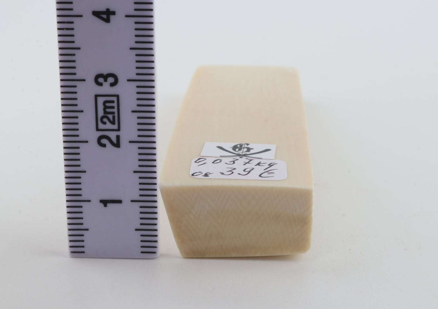 White mammoth ivory segment