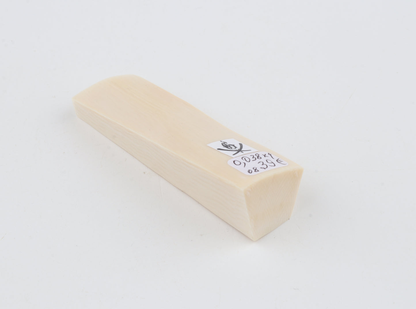 White mammoth ivory segment