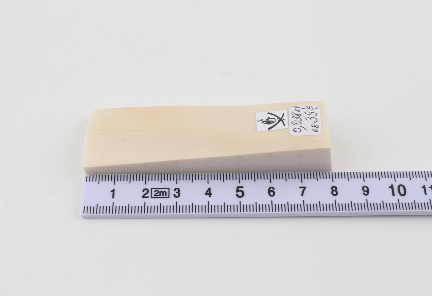 White mammoth ivory segment