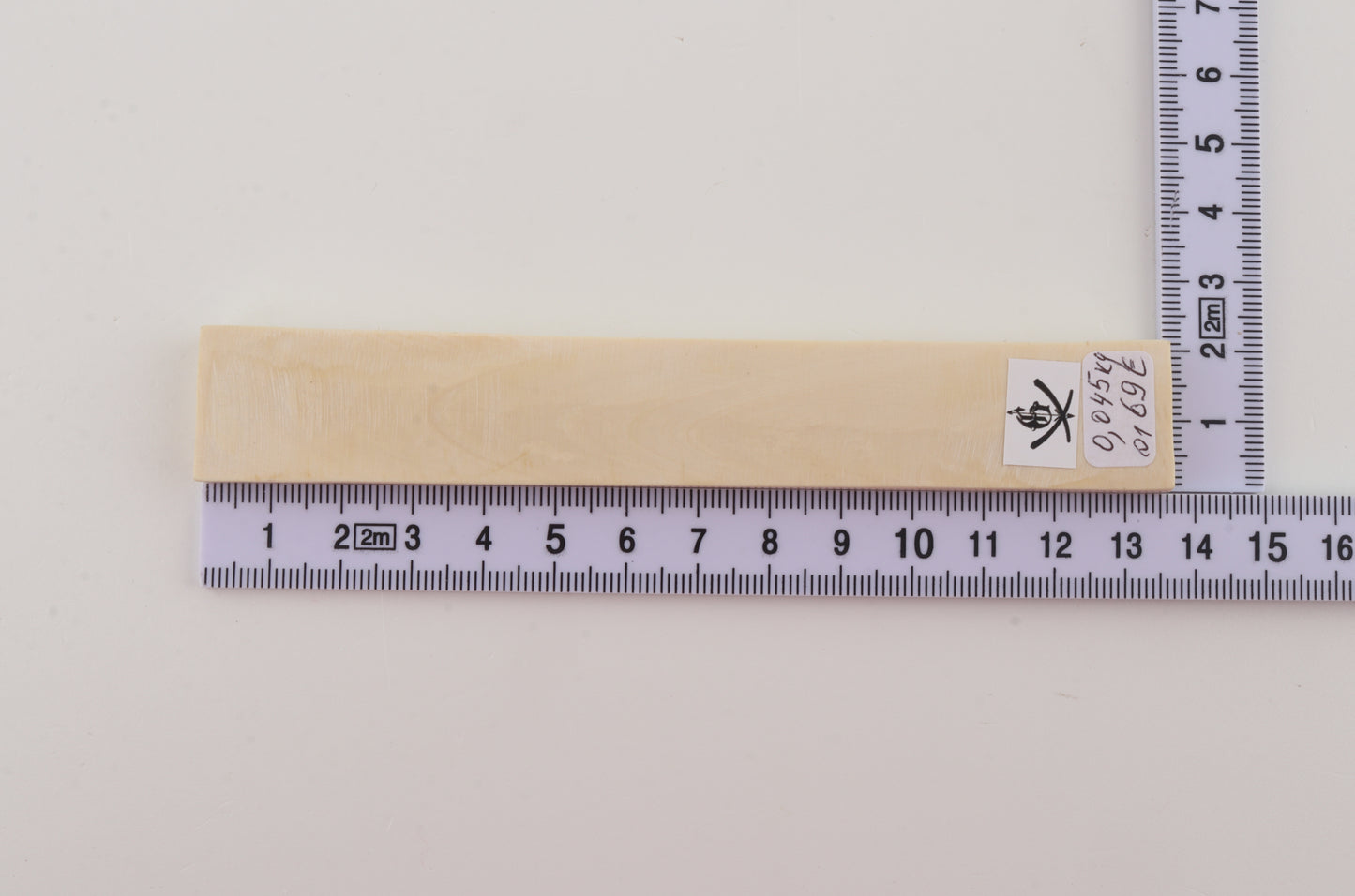White mammoth ivory segment