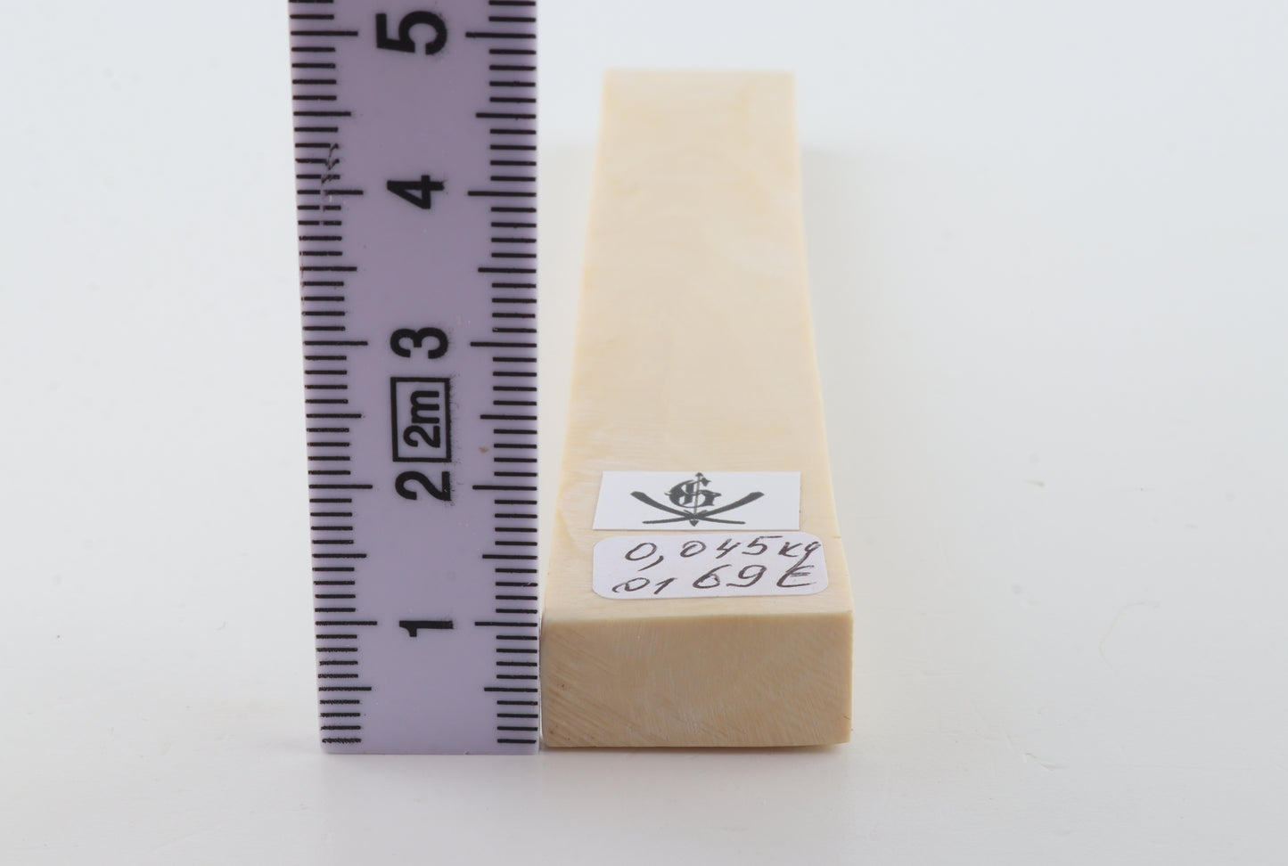 White mammoth ivory segment