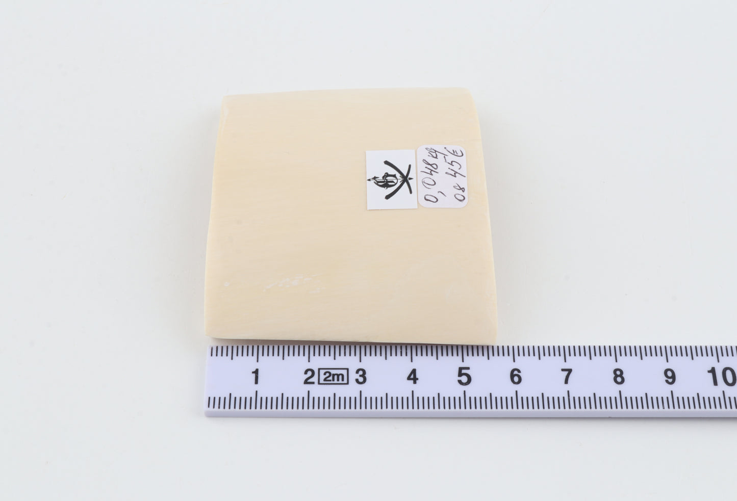 White mammoth ivory segment