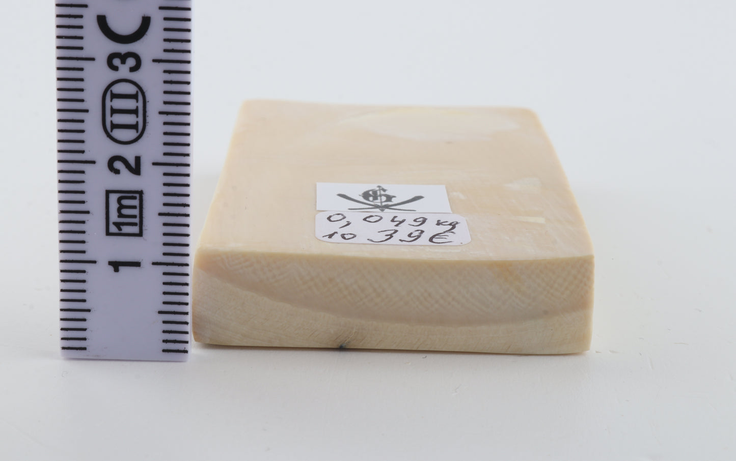 White mammoth ivory segment