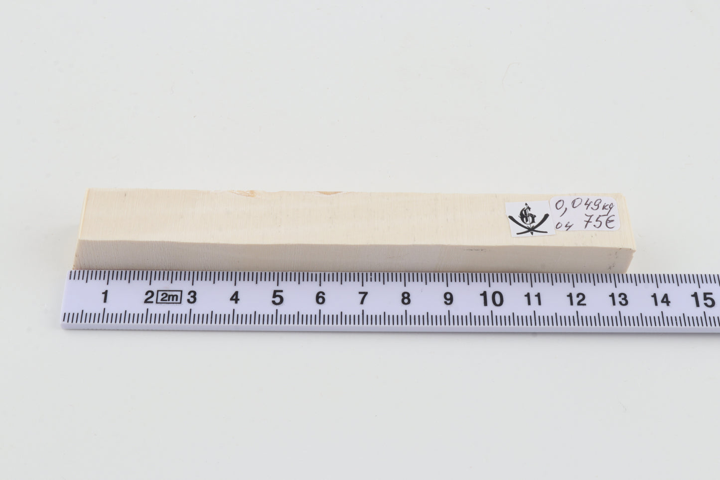 White mammoth ivory segment