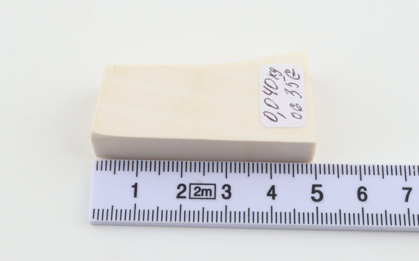 White mammoth ivory segment