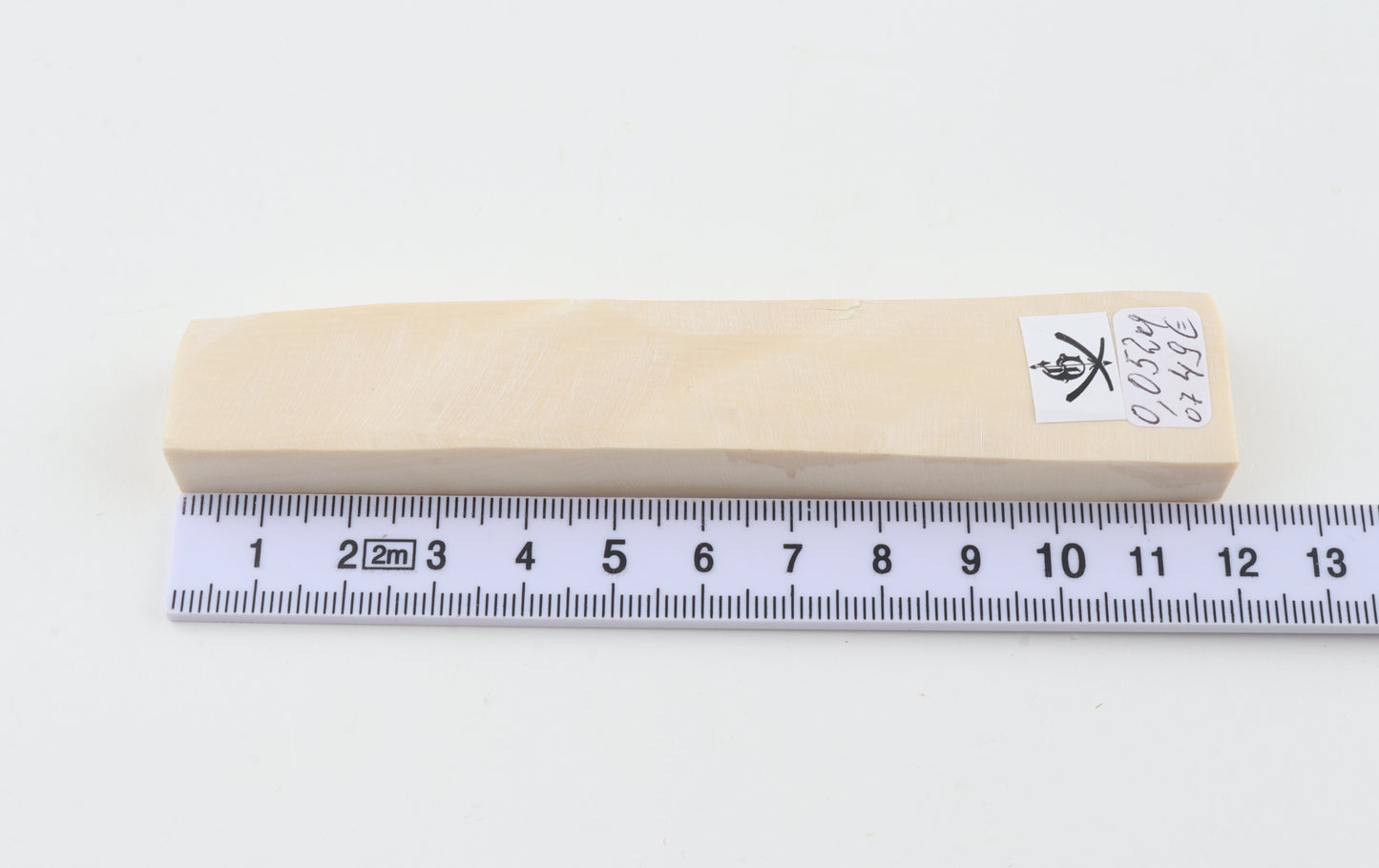 White mammoth ivory segment