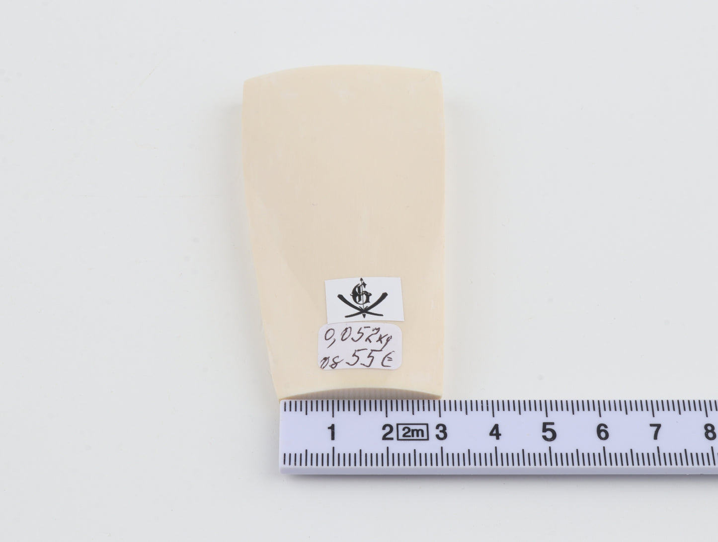 White mammoth ivory segment