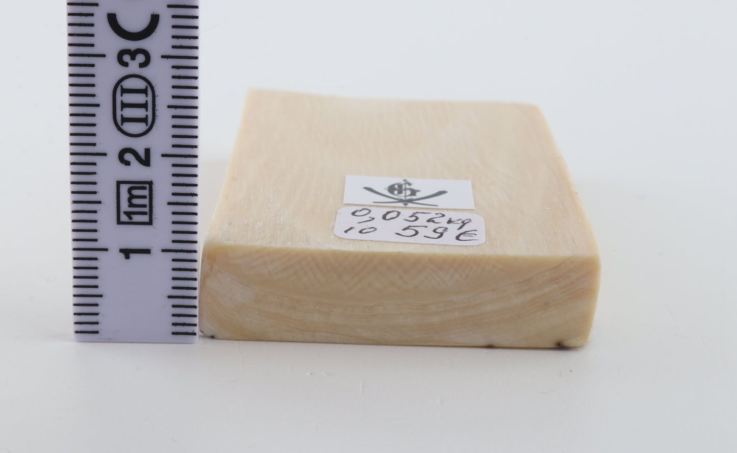 White mammoth ivory piece