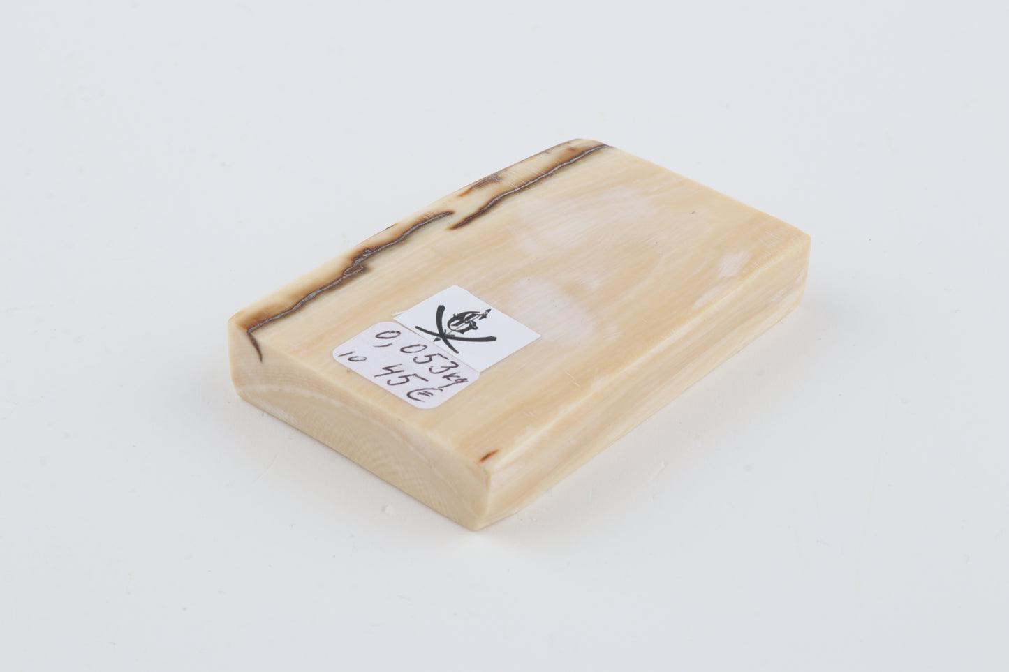 White mammoth ivory segment