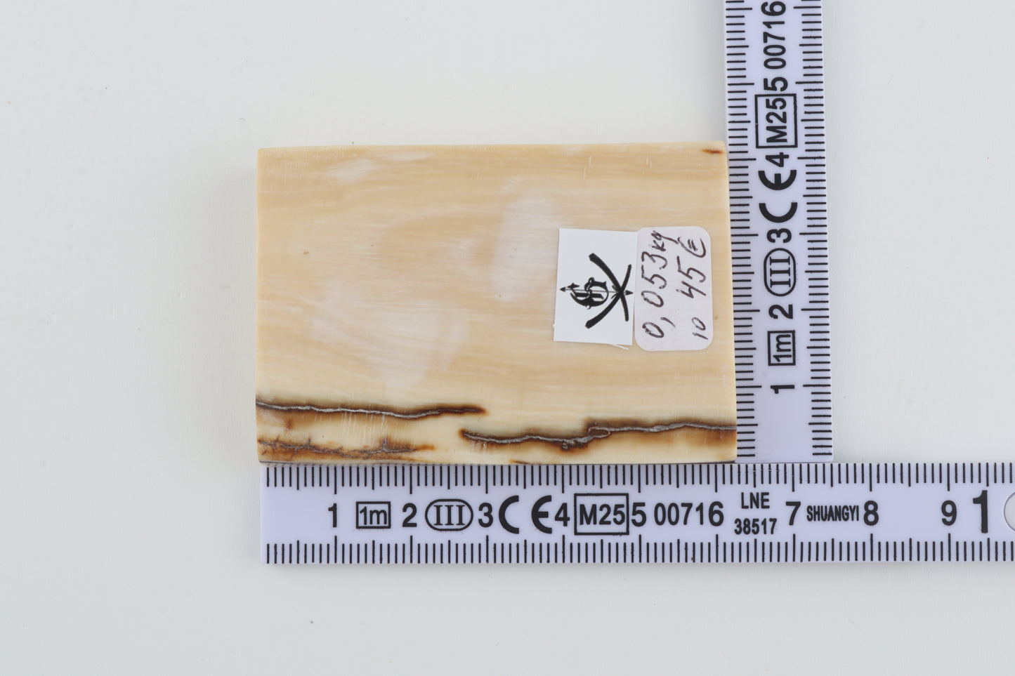 White mammoth ivory segment