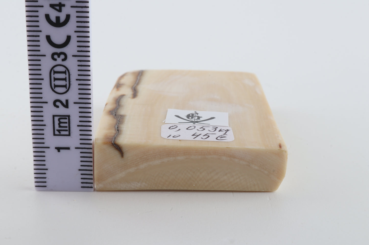 White mammoth ivory segment