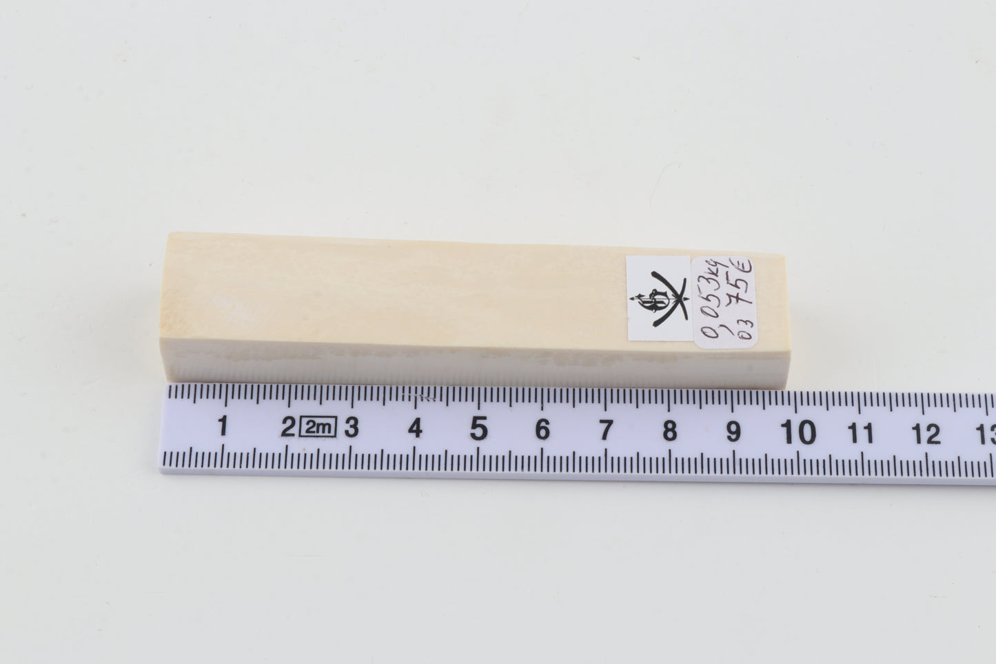 White mammoth ivory segment