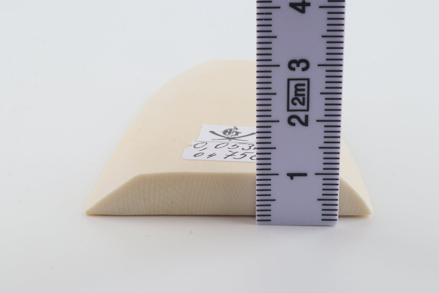 White mammoth ivory segment