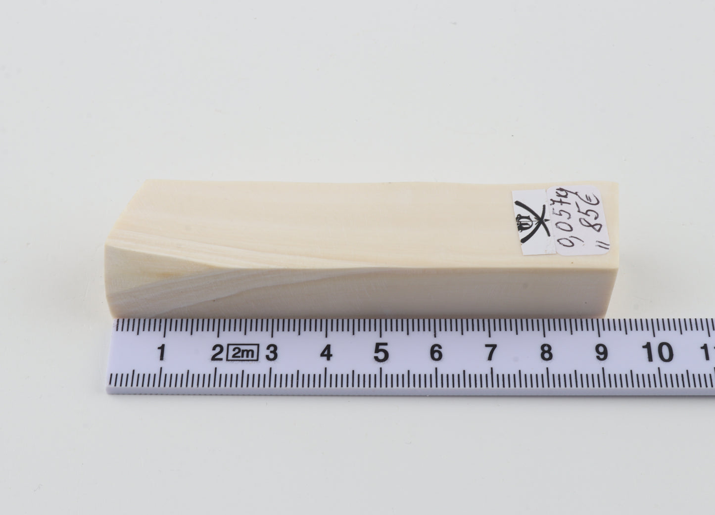 White mammoth ivory segment