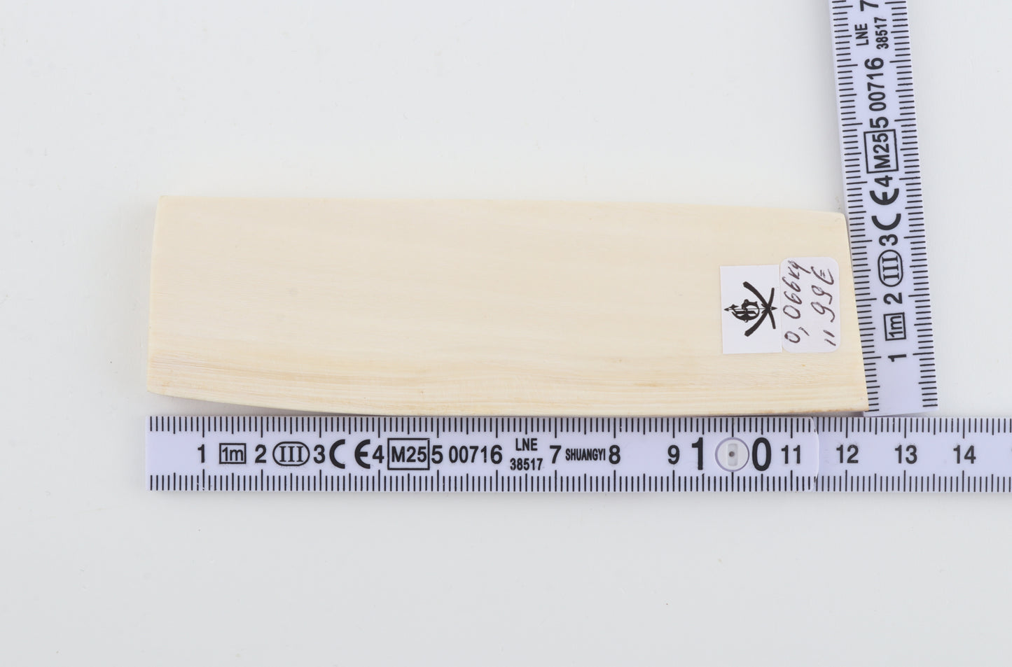 White mammoth ivory segment