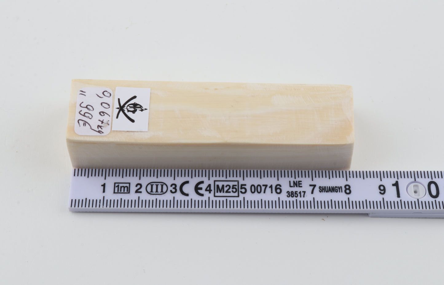 White mammoth ivory segment