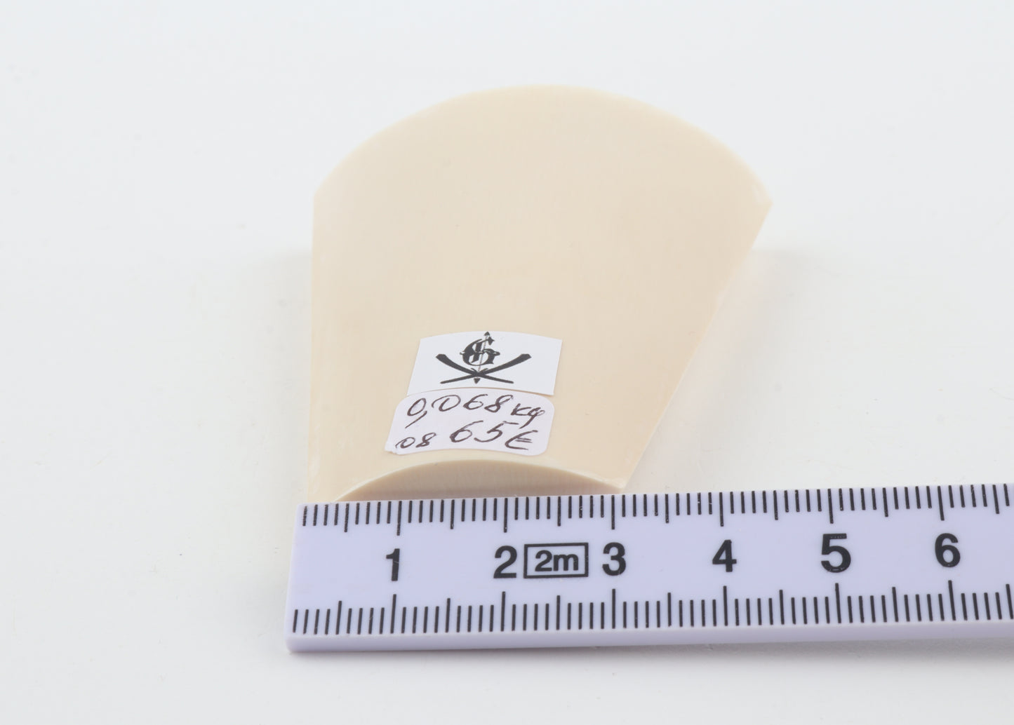 White mammoth ivory segment