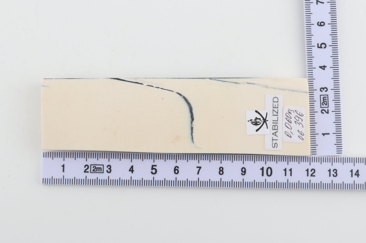 Stabilized mammoth ivory piece