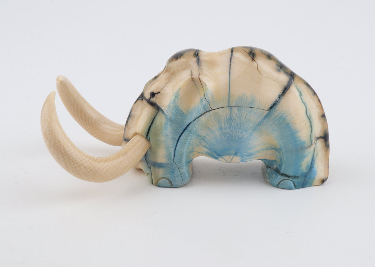 Hand-carved woolly mammoth figurine