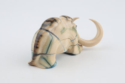 Hand-carved woolly mammoth figurine