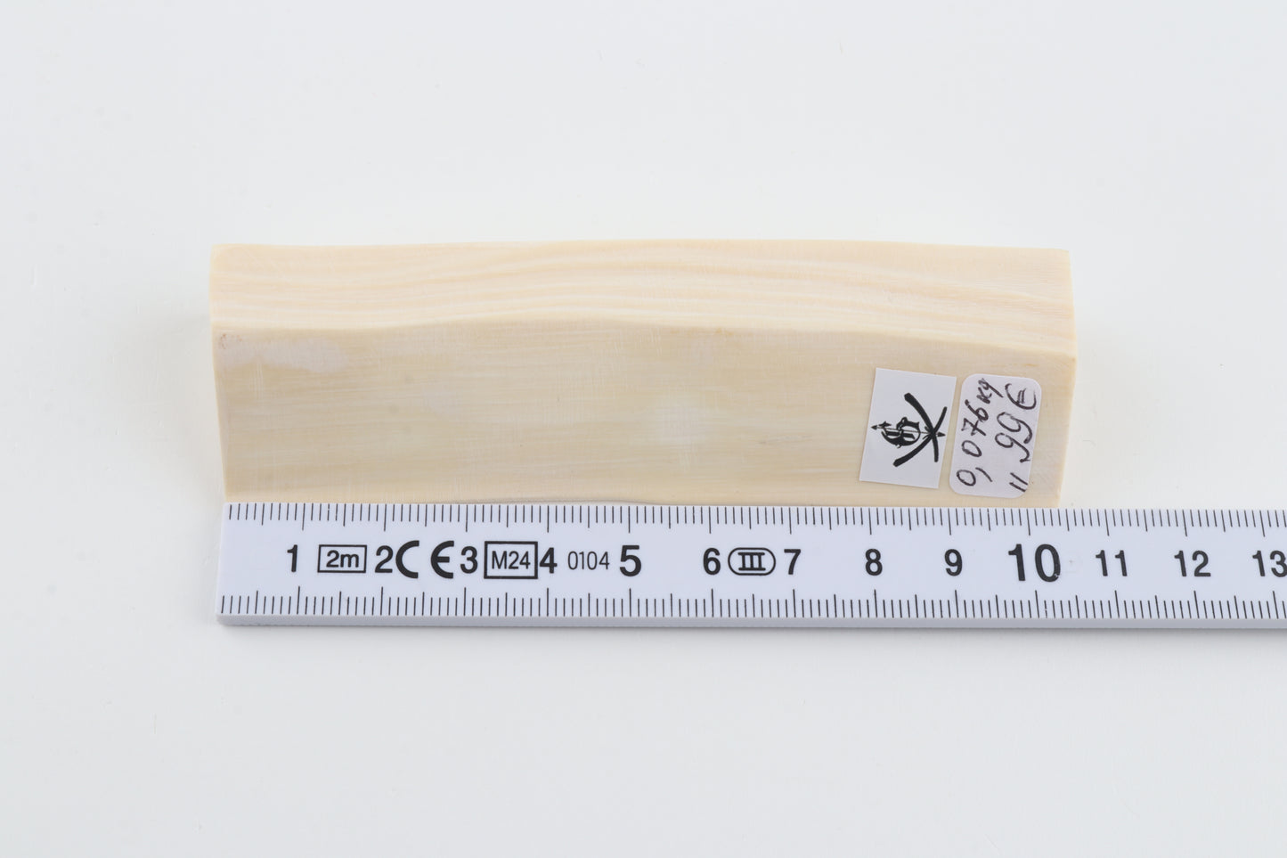 White mammoth ivory segment