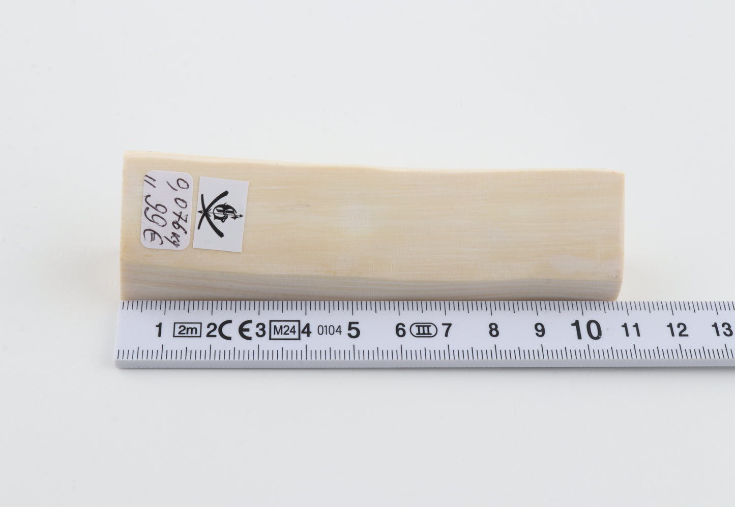 White mammoth ivory segment