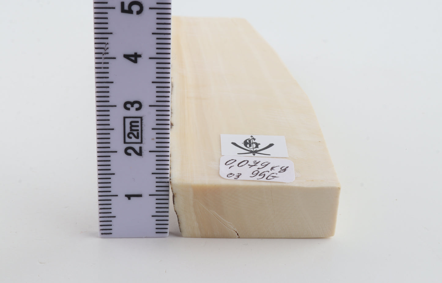 White mammoth ivory segment