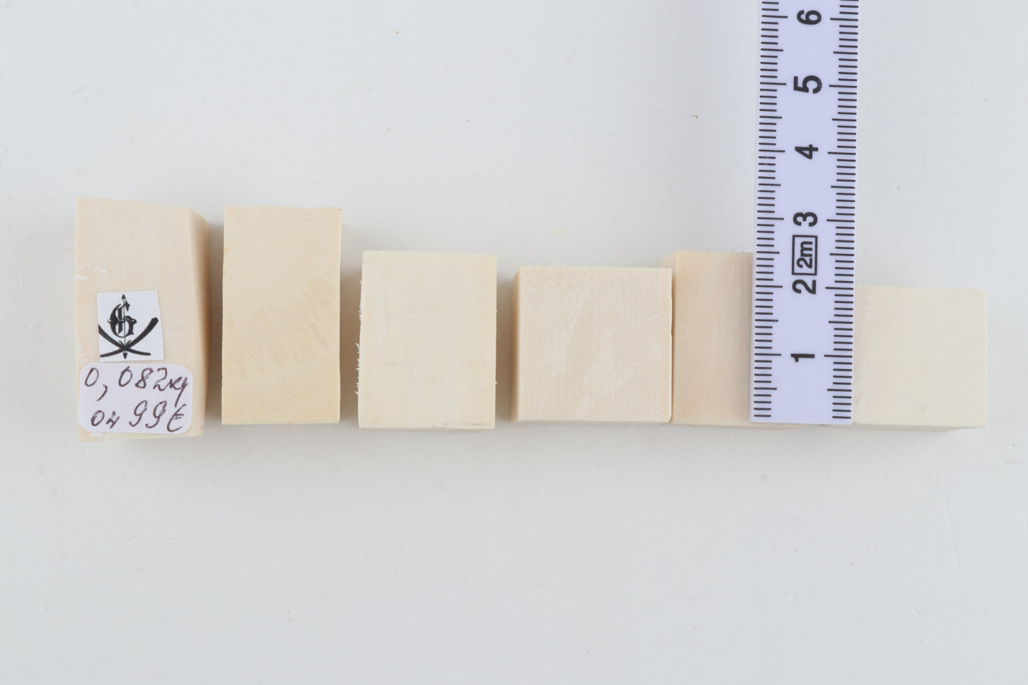 White mammoth ivory pieces