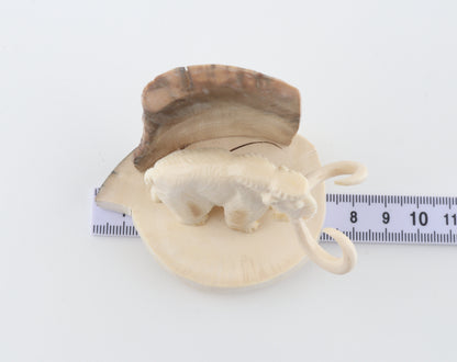 Carved woolly mammoth figurine