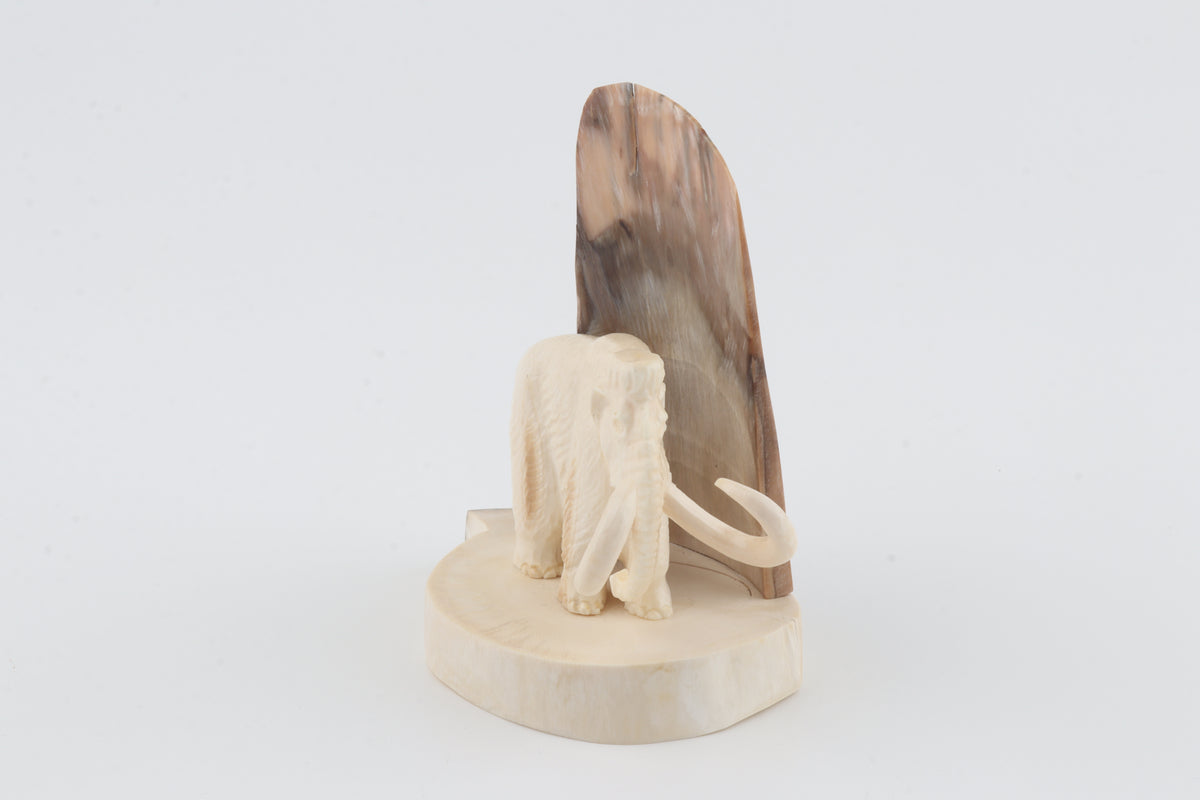 Carved woolly mammoth figurine