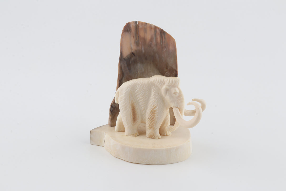 Carved woolly mammoth figurine
