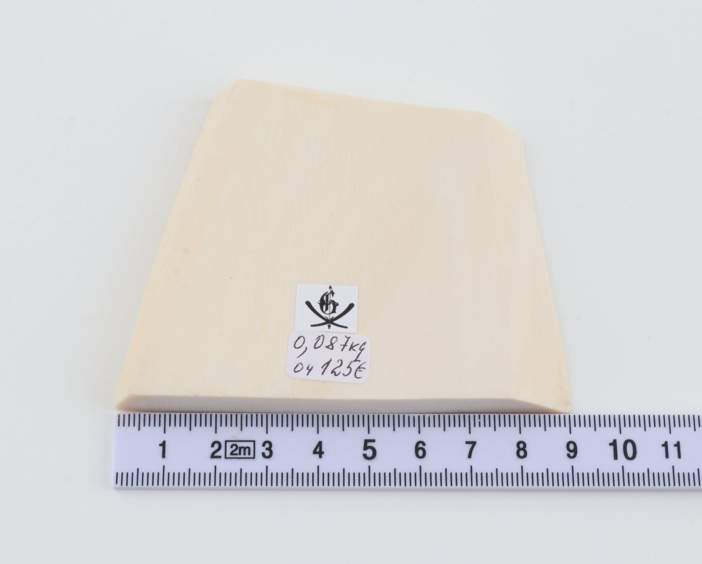 White mammoth ivory segment
