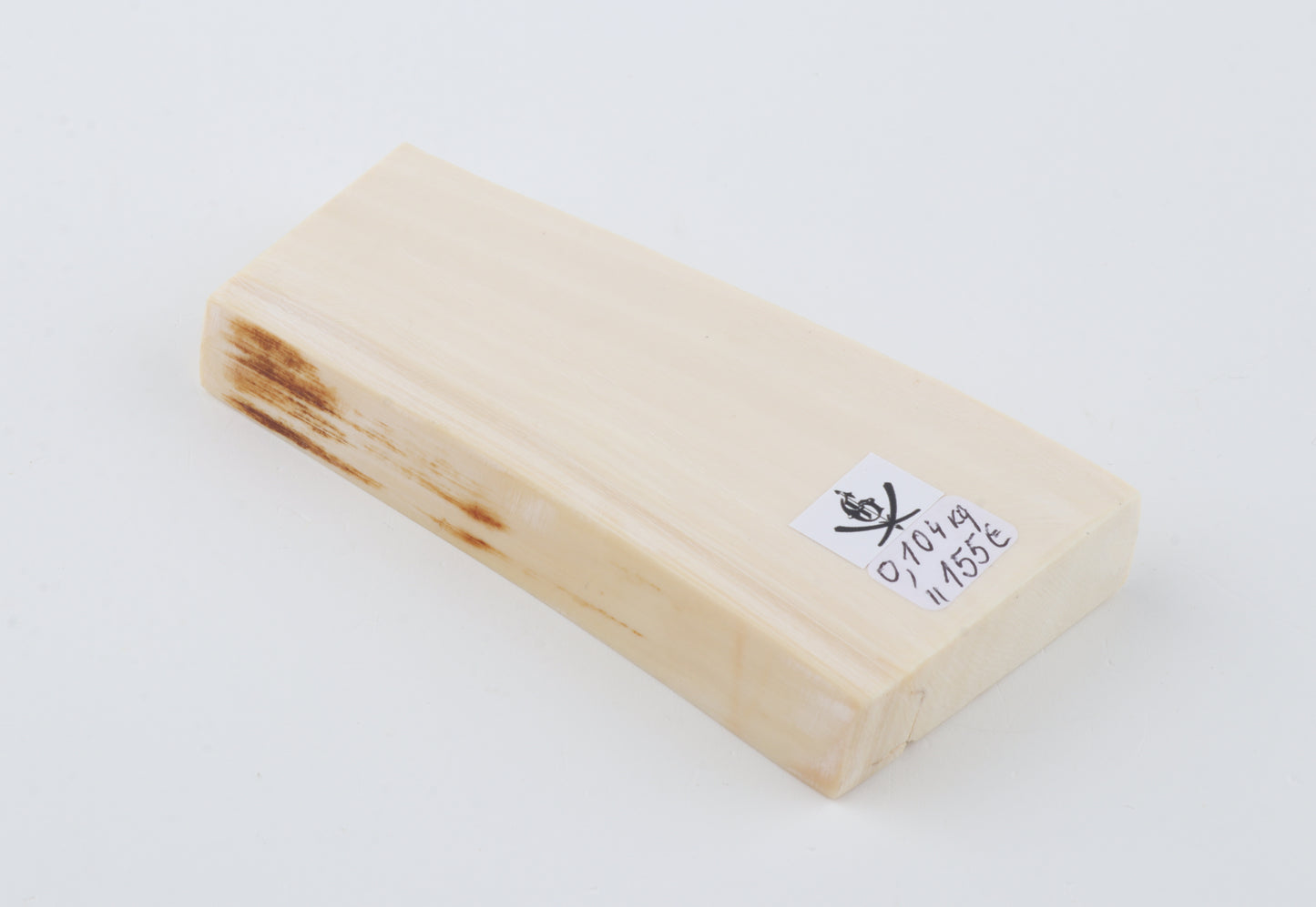 White mammoth ivory segment