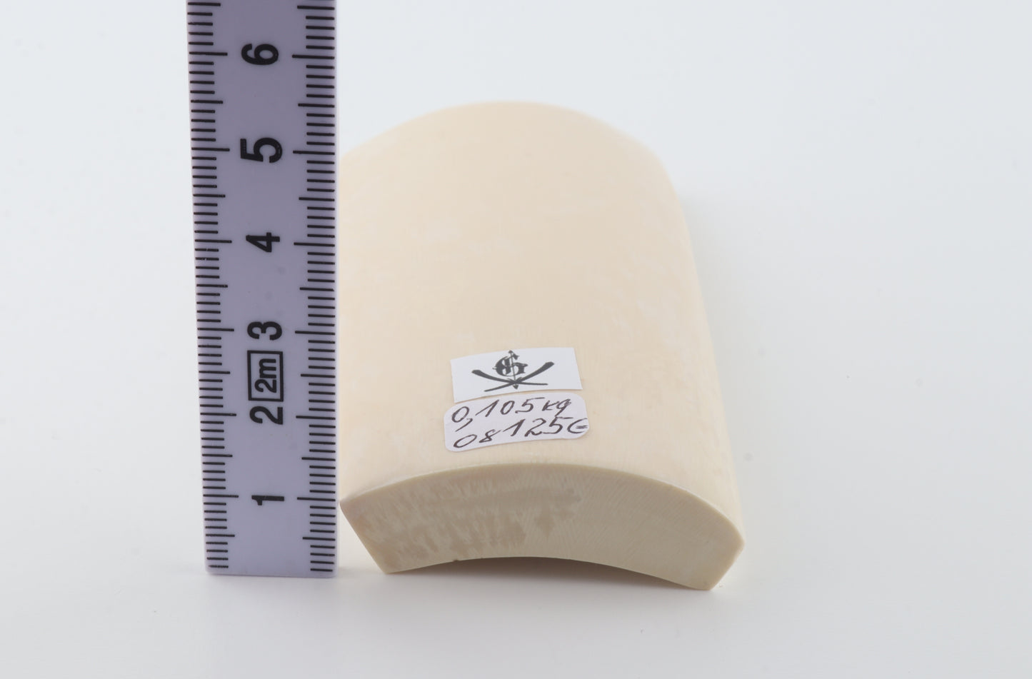 White mammoth ivory segment