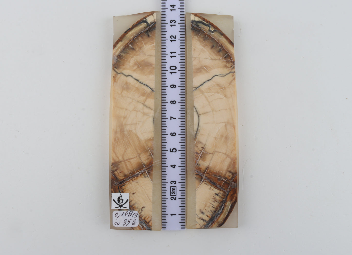 Stabilised mammoth ivory scales