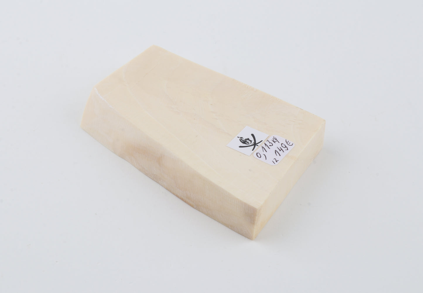 White mammoth ivory segment