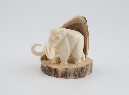 Carved woolly mammoth figurine