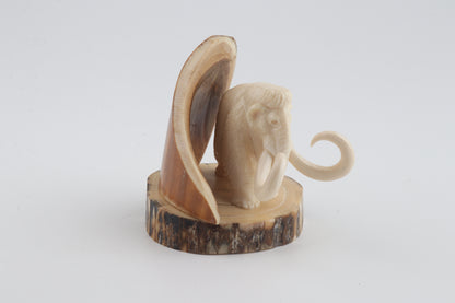 Carved woolly mammoth figurine
