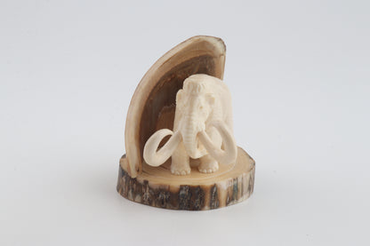 Carved woolly mammoth figurine