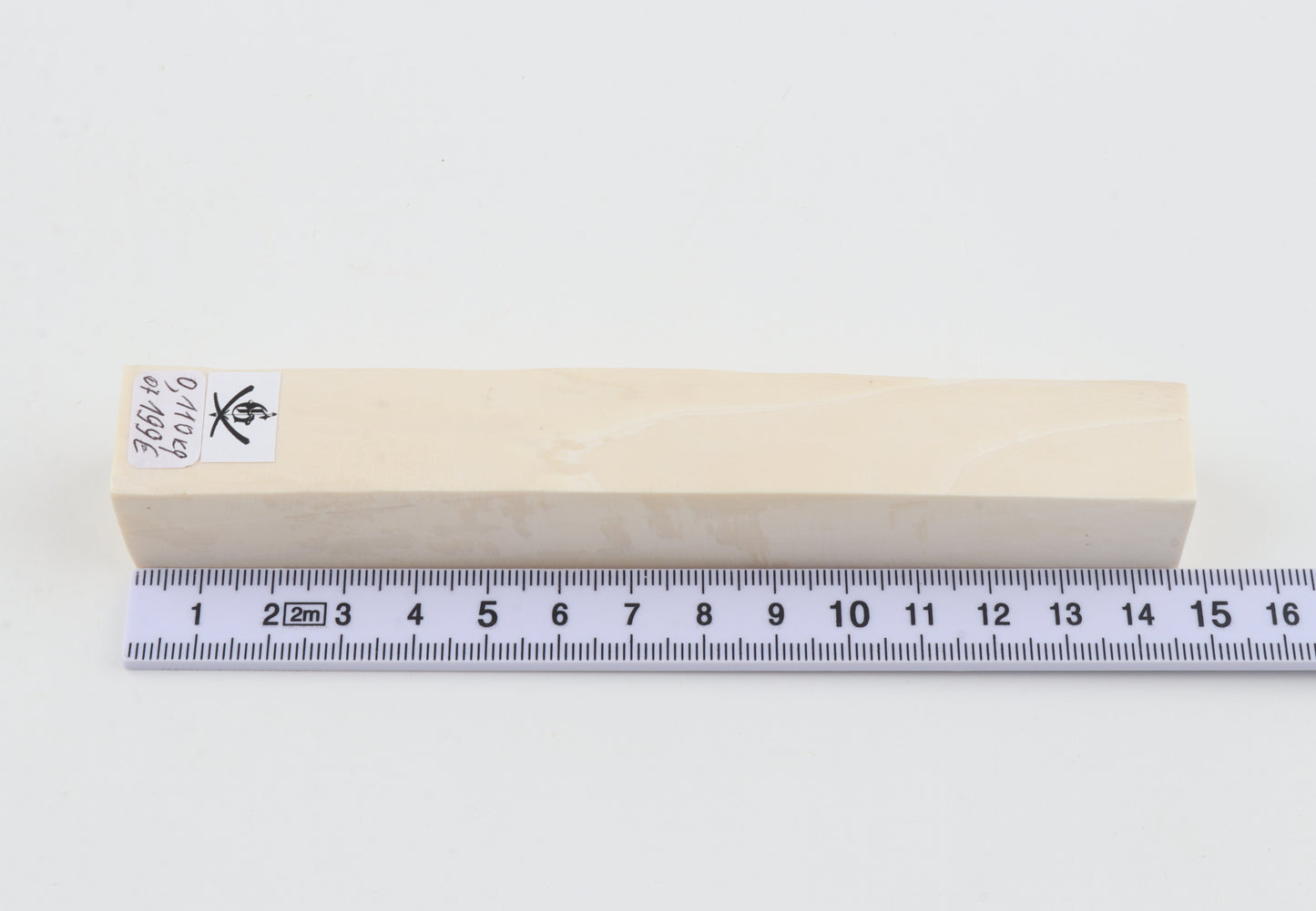 White mammoth ivory segment