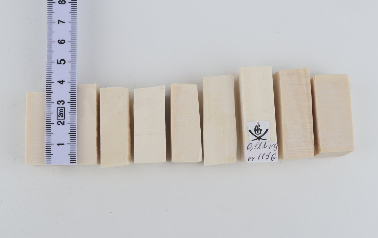 White mammoth ivory pieces