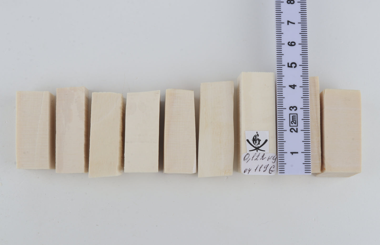 White mammoth ivory pieces