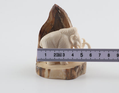 Carved woolly mammoth figurine