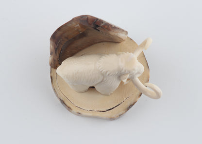 Carved woolly mammoth figurine
